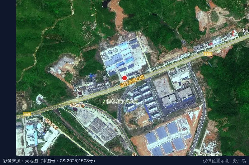 定南公路港卫星位置示意图