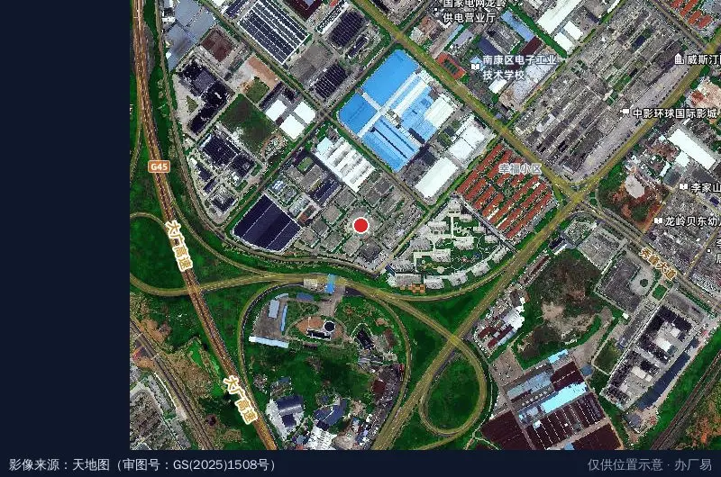 南康智造谷产业园卫星位置示意图