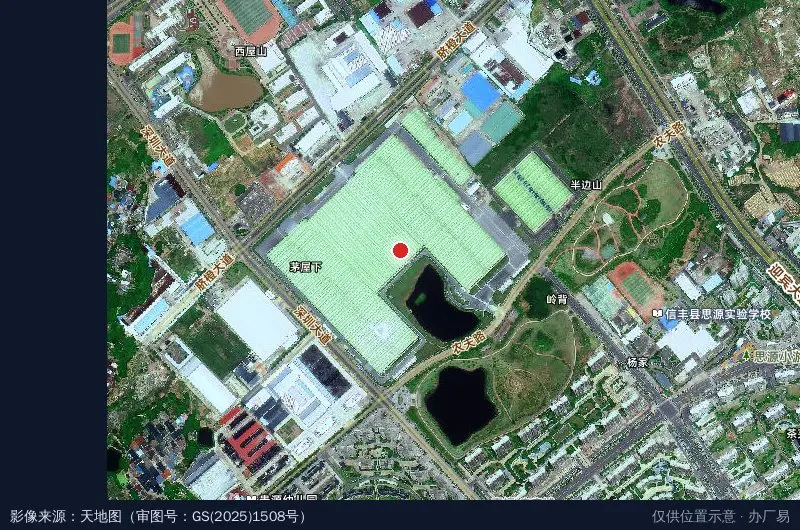 中国赣南脐橙产业园工厂游览区卫星位置示意图