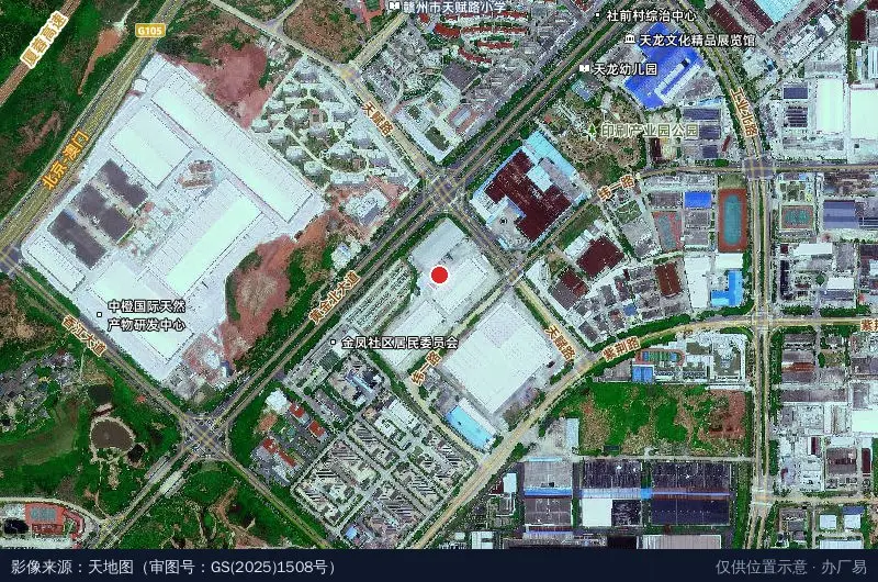 韵达快运赣州分拨中心卫星位置示意图