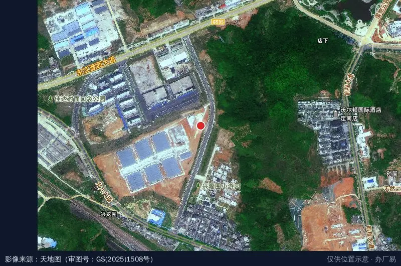 中道跨境电商(定南)有限公司国际现代物流产业园卫星位置示意图