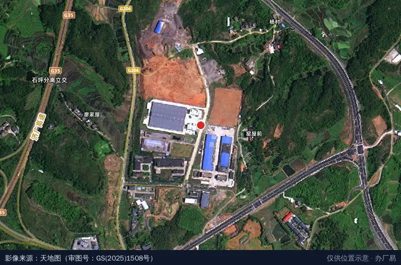 石城县小松绿色产业园标准厂房卫星位置示意图