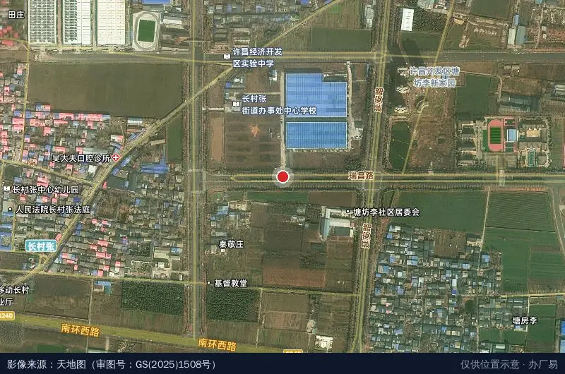 中原高端建材产业基地卫星位置示意图