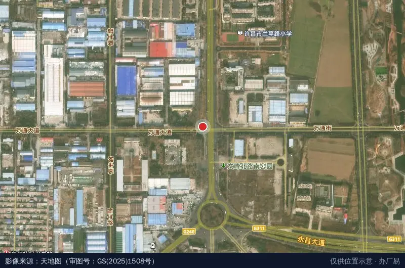 河南省魏都产业集聚区卫星位置示意图