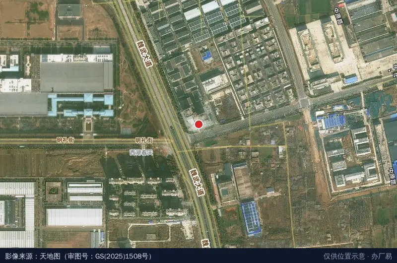 黄河鲲鹏科创基地卫星位置示意图