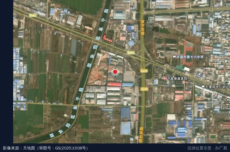 魏都产业集聚区中小企业创业园卫星位置示意图