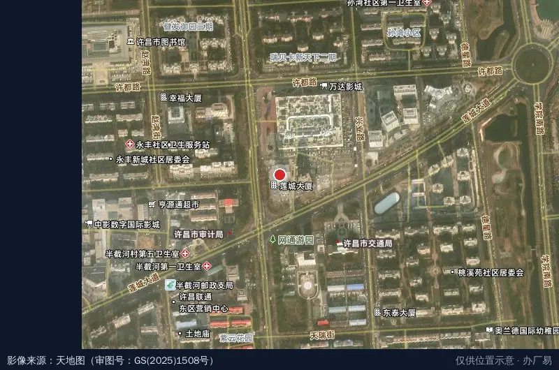 许昌数谷直播电商产业园卫星位置示意图