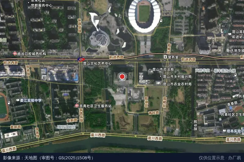昆山上市企业总部产业园卫星位置示意图