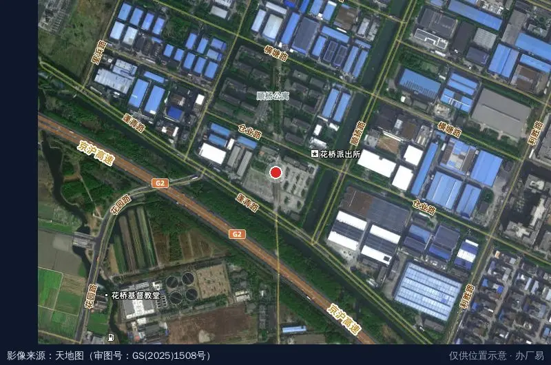 江苏中塑通仓储物流园卫星位置示意图