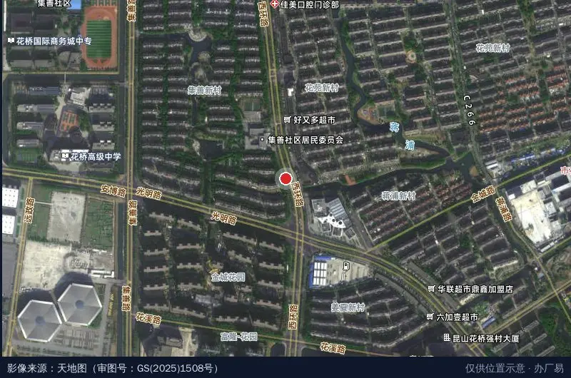昆山复旦科技园卫星位置示意图