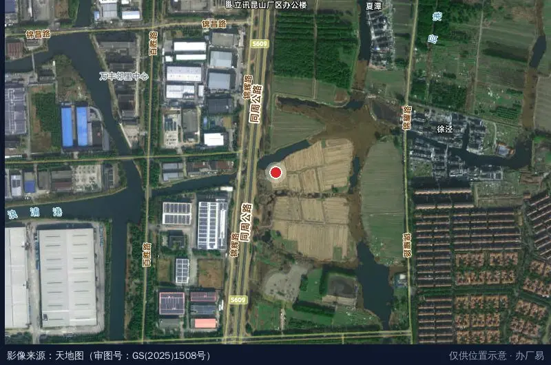 筑友集团昆山绿色建筑科技园卫星位置示意图