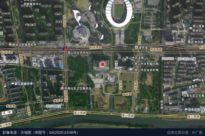 昆山市高新技术产业园区招商局卫星位置示意图