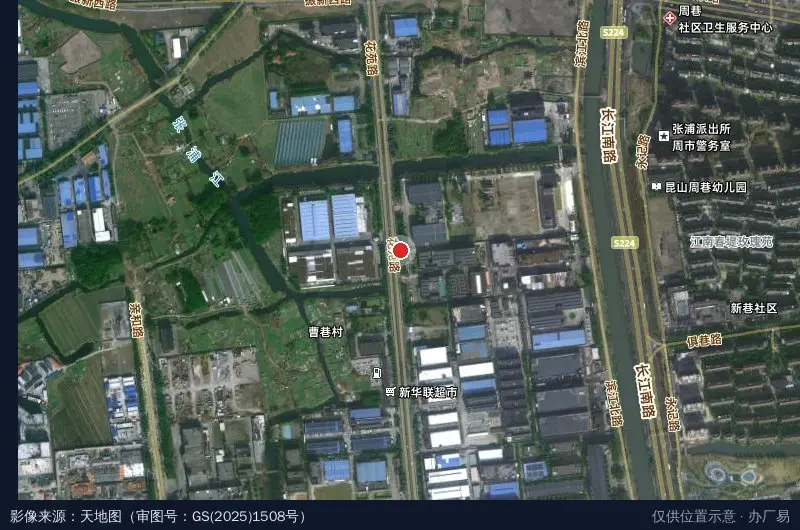 昆山杜尔伯电子产业园区-西门卫星位置示意图