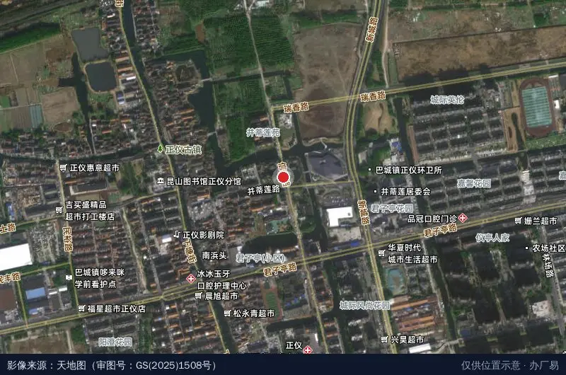 正仪工业区党群服务点-东门卫星位置示意图
