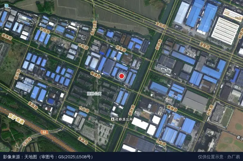 弘苑工业园区-南1门卫星位置示意图