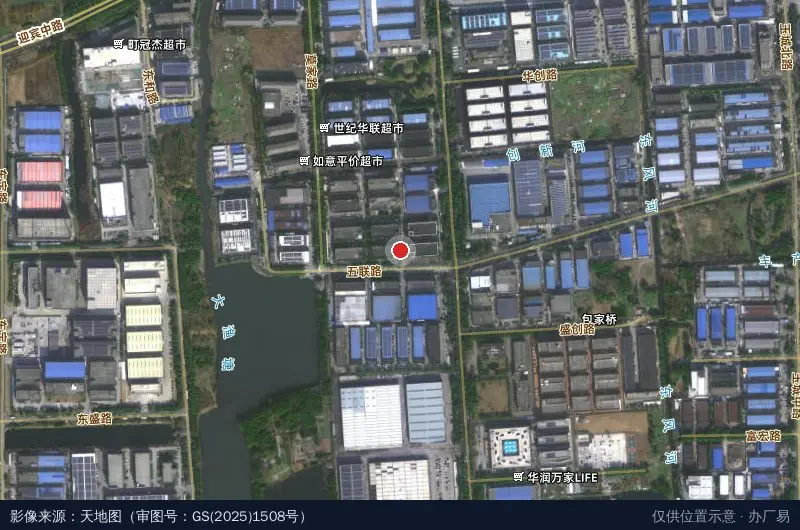 昆山高新区原创企业基地-南门卫星位置示意图