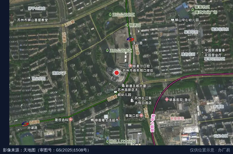 苏州高新卫星位置示意图