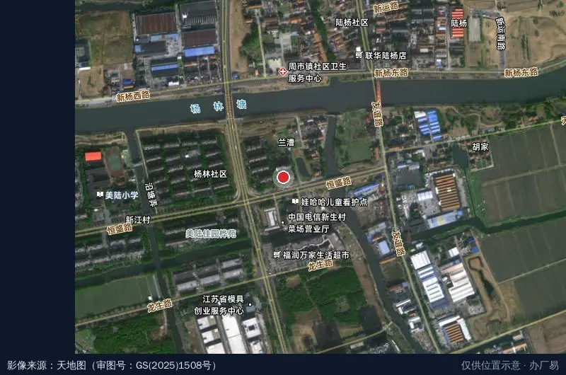 昆山高新区娃哈哈看护点-北门卫星位置示意图