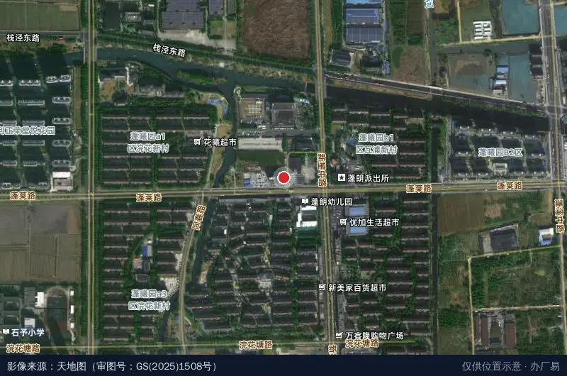 昆山经济技术开发区个体经济管理办公室(蓬朗点)卫星位置示意图