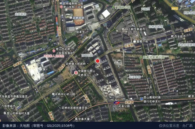 花桥开发区社会管理综合治理工作中心卫星位置示意图