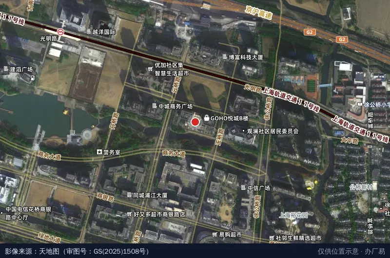 GOHO悦城卫星位置示意图