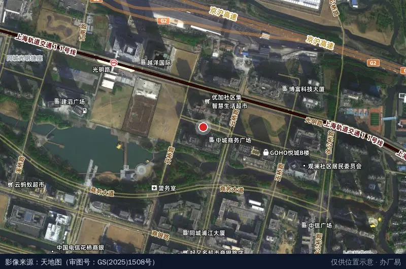 中城商务广场卫星位置示意图