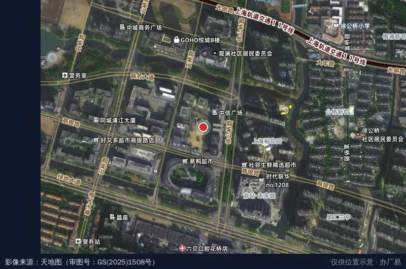 中信广场卫星位置示意图