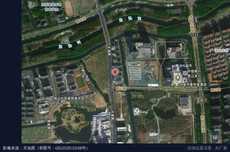登云路388号办公楼卫星位置示意图