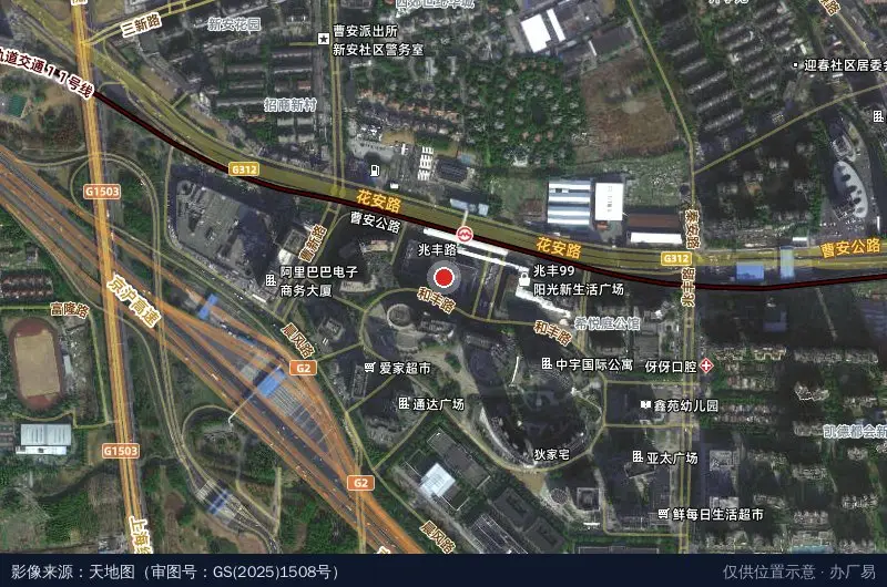 金卫广场卫星位置示意图
