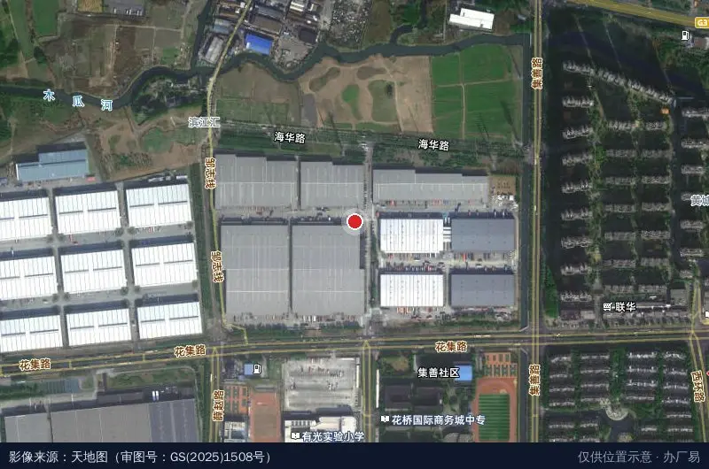 京东华东花集物流园区卫星位置示意图