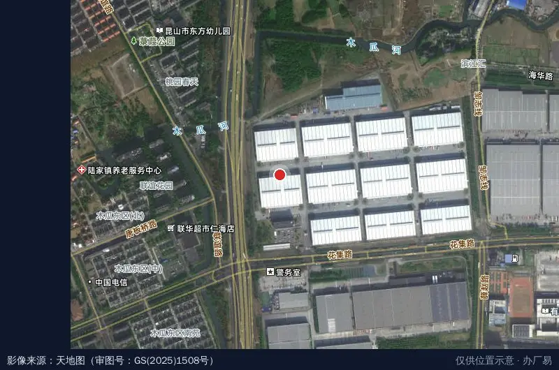 昆山宝湾国际物流园-4号库卫星位置示意图