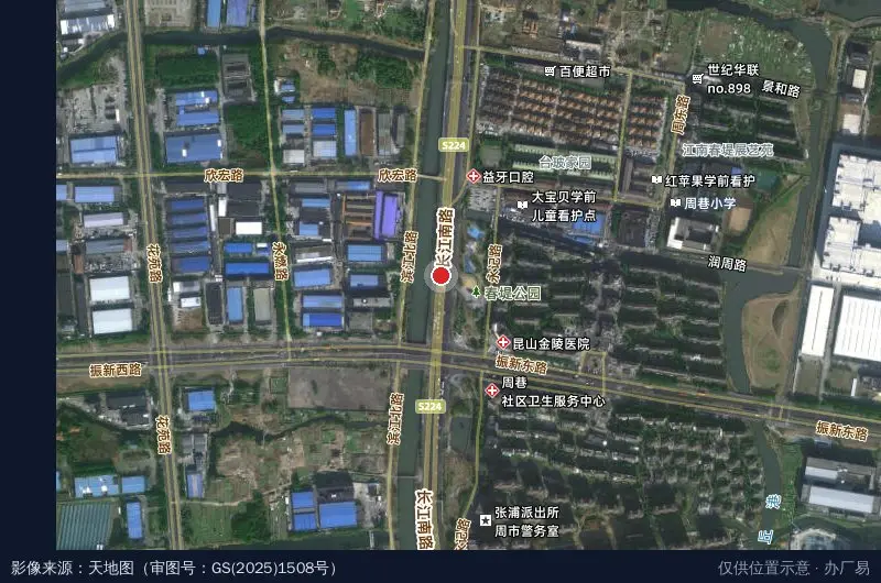 松港产业园(昆山园区)卫星位置示意图