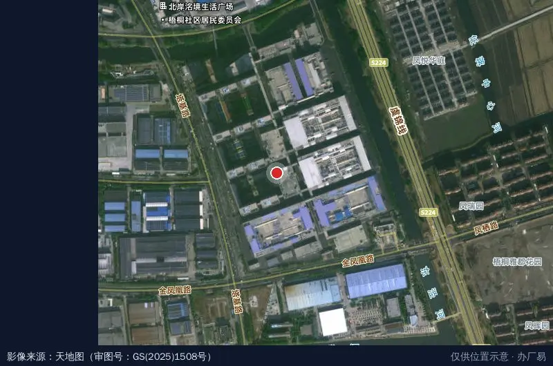 昆山市巴城镇村级发展工业园-北门卫星位置示意图