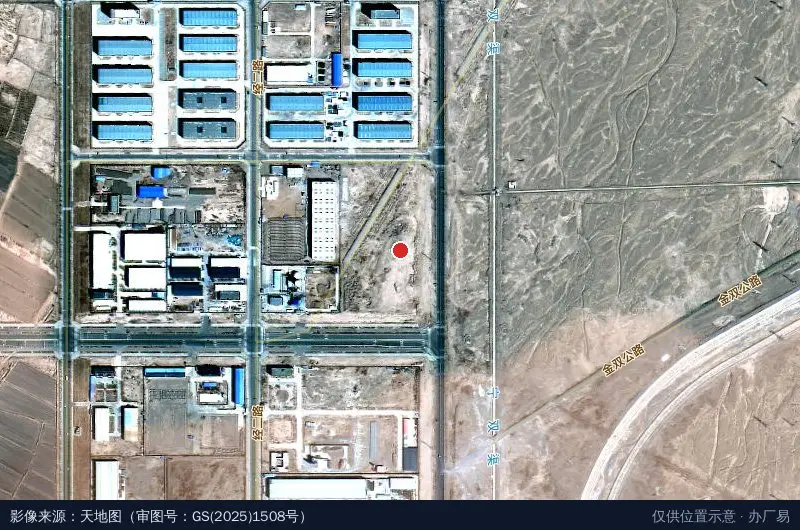 金昌市翰林文化艺术有限公司文化产业园卫星位置示意图