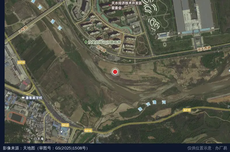 东柯河工业园区卫星位置示意图