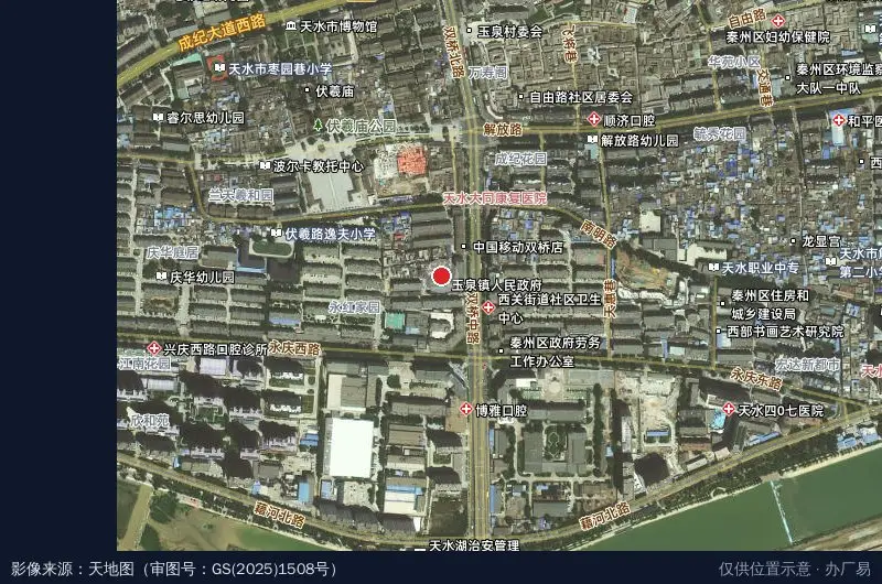 天水师范大学科技园办公服务中心卫星位置示意图