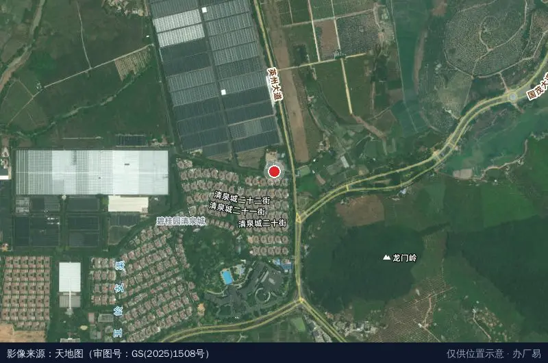陵水现代农业科技示范基地卫星位置示意图