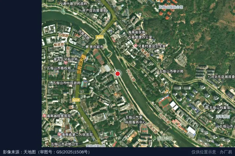 五指山市创业孵化基地卫星位置示意图