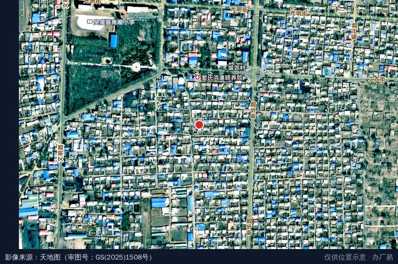 大学生返乡农民工创业园卫星位置示意图
