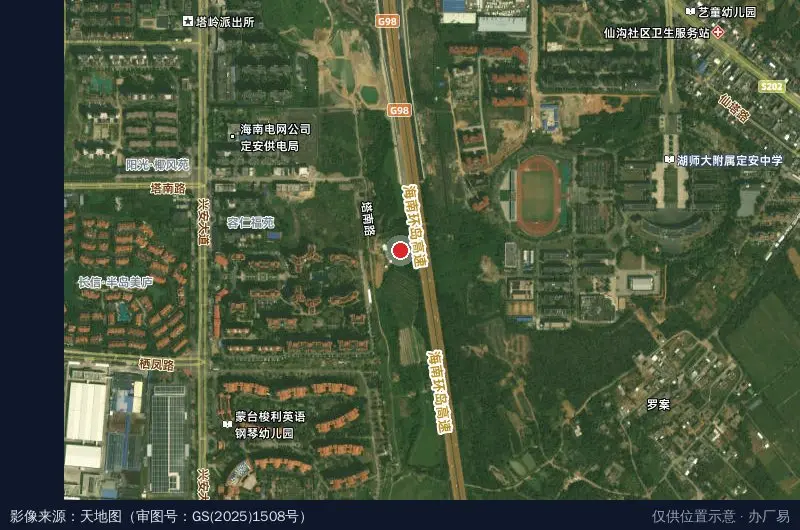 南国健康产业园卫星位置示意图