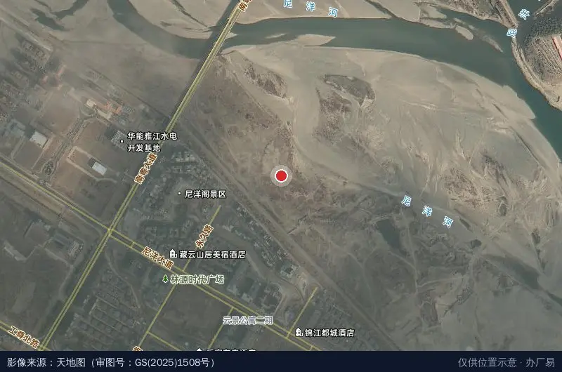 林芝市电子商务产业园卫星位置示意图