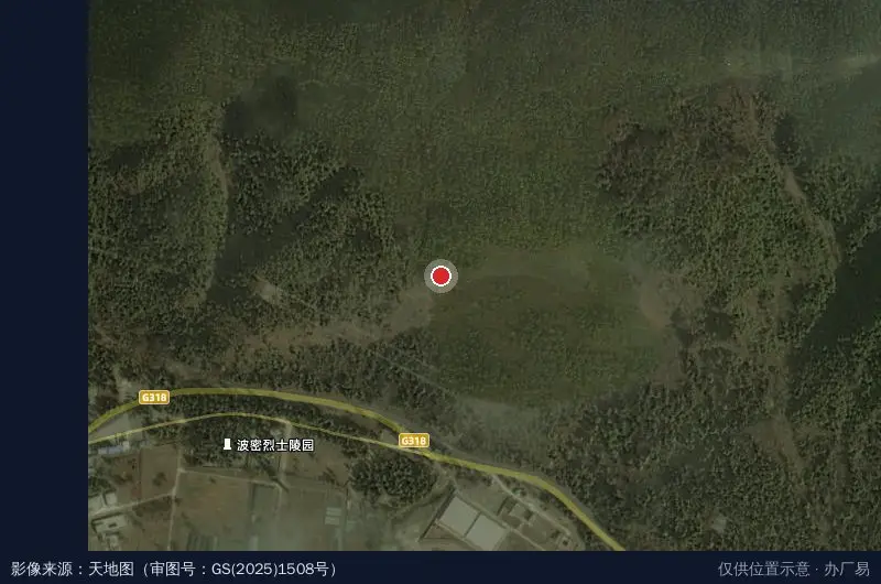 山滋道松茸产业园卫星位置示意图