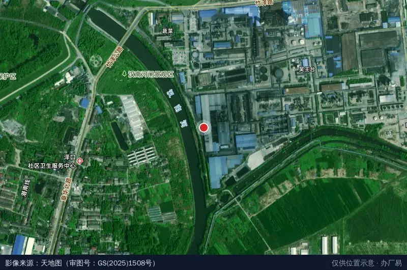 潜江经济开发区群众工作站卫星位置示意图