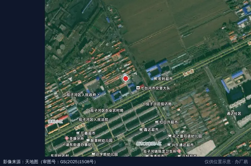 七台河市茄子河区电子商务创业园卫星位置示意图