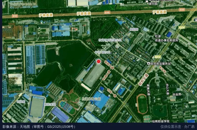 湖北省仙桃工业园卫星位置示意图