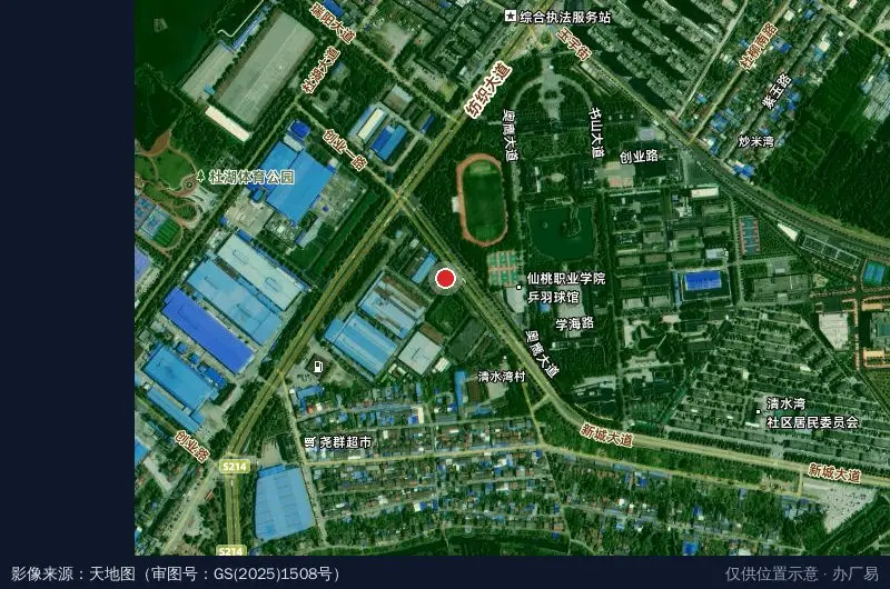 仙桃市工业园区卫星位置示意图