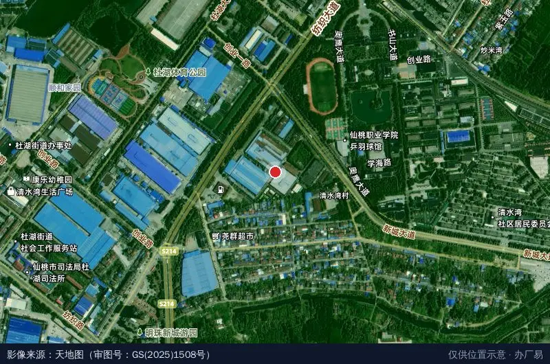 仙桃工业园铁匠湾还建房-西北1门卫星位置示意图