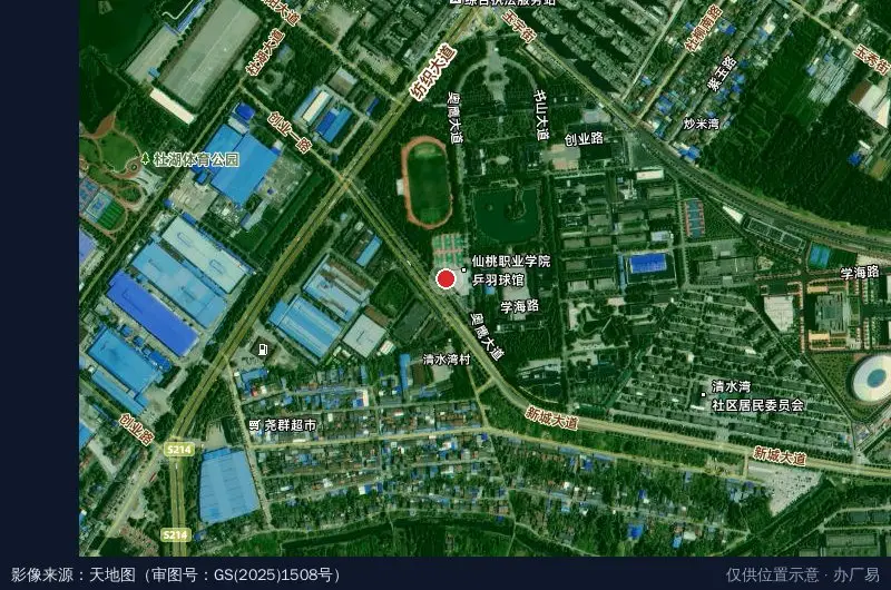 仙桃工业园铁匠湾还建房-东北门卫星位置示意图