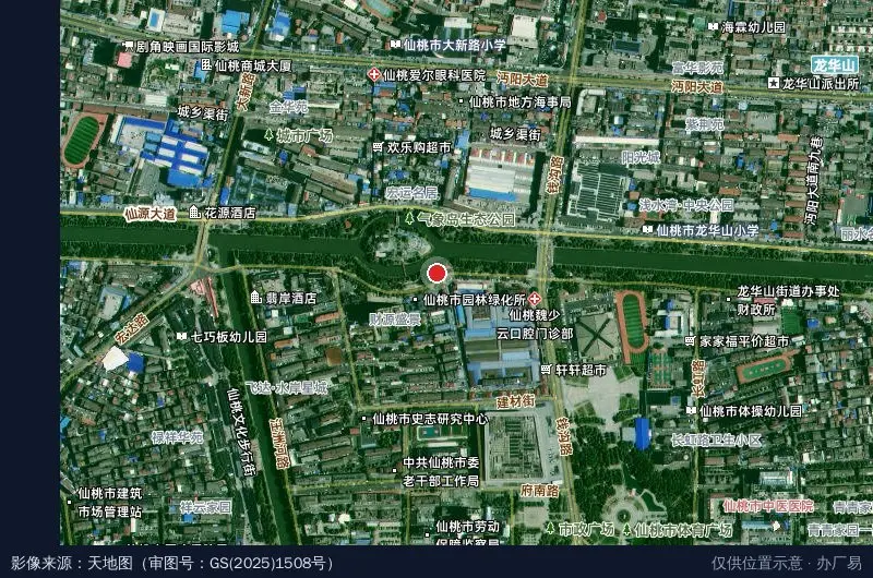 仙桃市人力资源产业园卫星位置示意图
