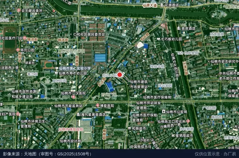 天气晴创新创业产业园-东南门卫星位置示意图